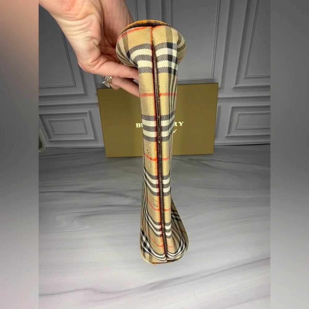 Vintage Burberry Nova Beige Check Canvas Toiletries Pouch | Project Piece w/Box